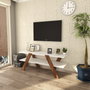 Hanah Home Soporte de TV 146 Blanco y Nogal 120x45x33.1cm Moderno Novedoso